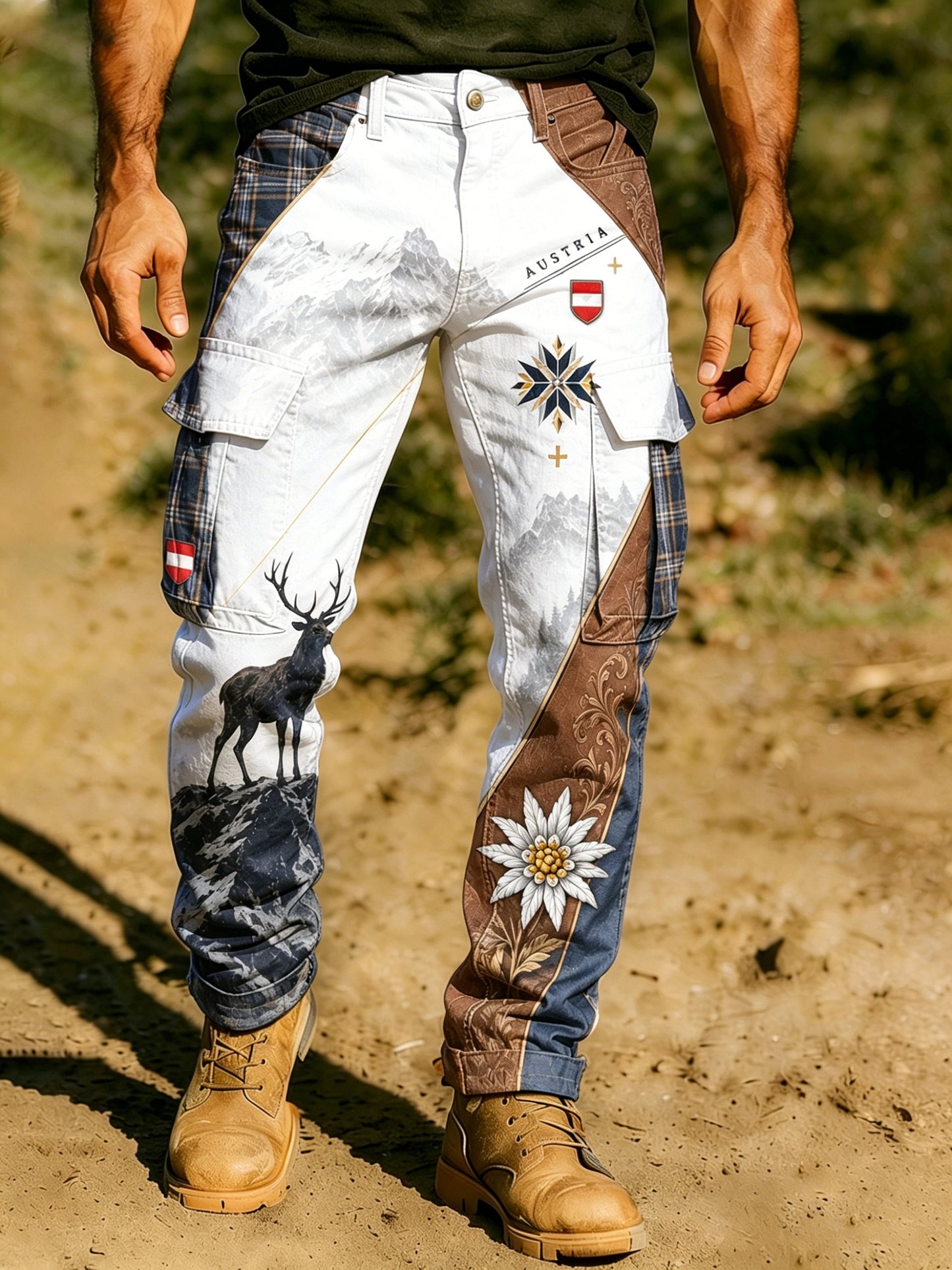 Herrenhose mit österreichischem Schneberg-Blumenmuster