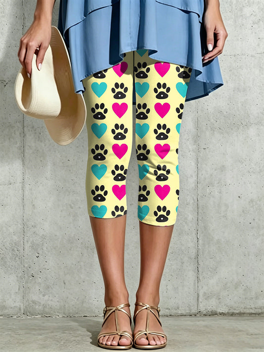 Damen-Leggings mit kunstvollem Tierdruck