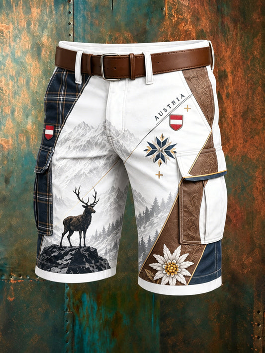 Herren-Shorts mit österreichischem Schneberg-Blumenmuster
