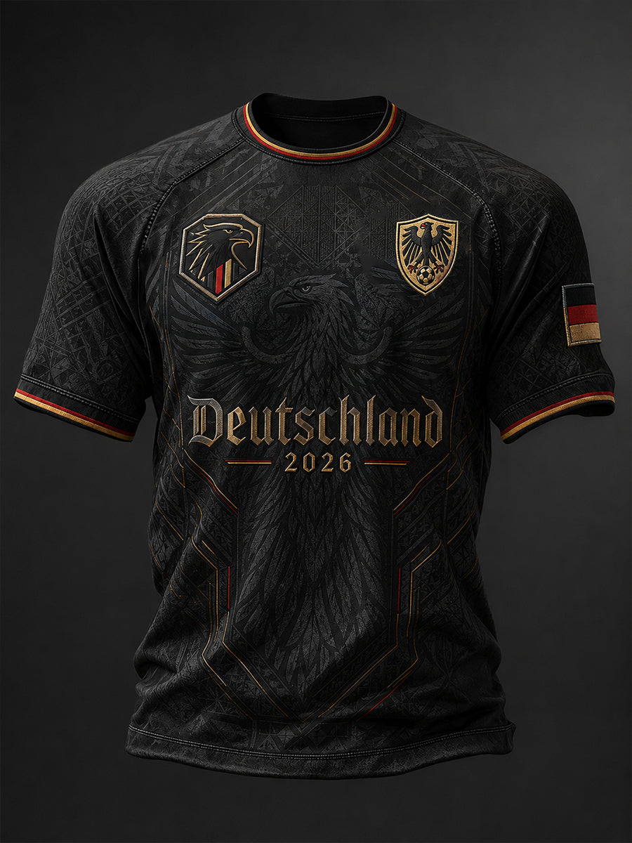 Männer Deutschland Fußball Fan Print T-Shirt