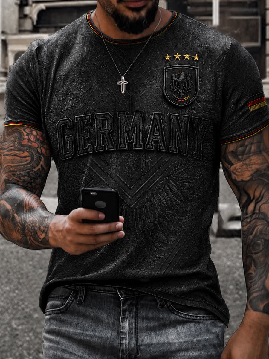 Herren-Fußballfan-T-Shirt mit Deutschland-Print