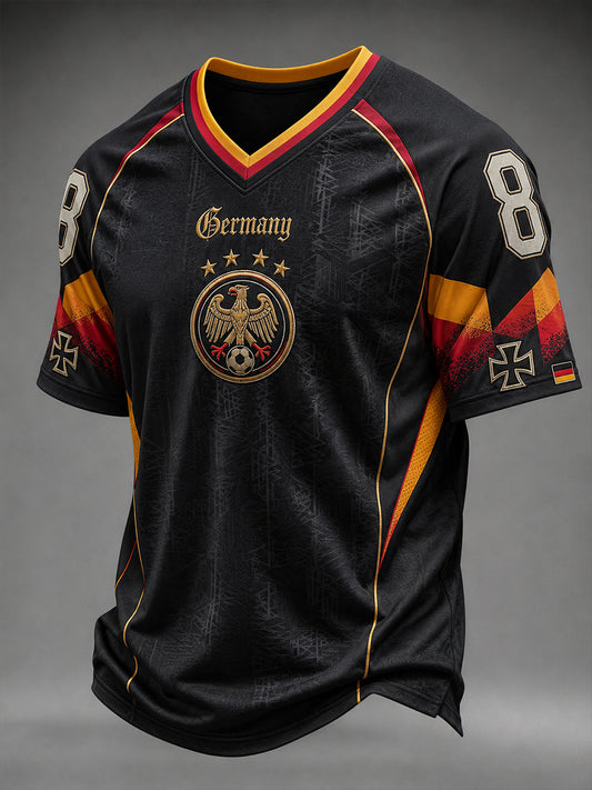 Herren-Fußball-V-Neck-T-Shirt aus Deutschland