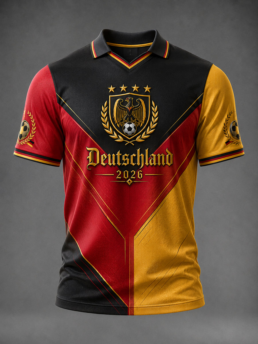 Herren-Deutschland-Fußballfan-T-Shirt mit Grafikdruck