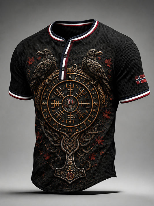 Retro nordische norwegische Wikinger skandinavische Kunstdruck lässiges Poloshirt