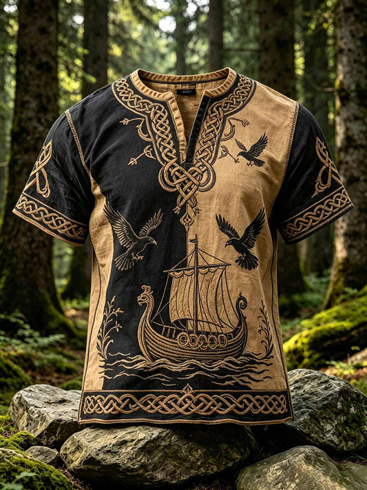 Herren Mode Viking Keltischer Knoten Druck T-Shirt