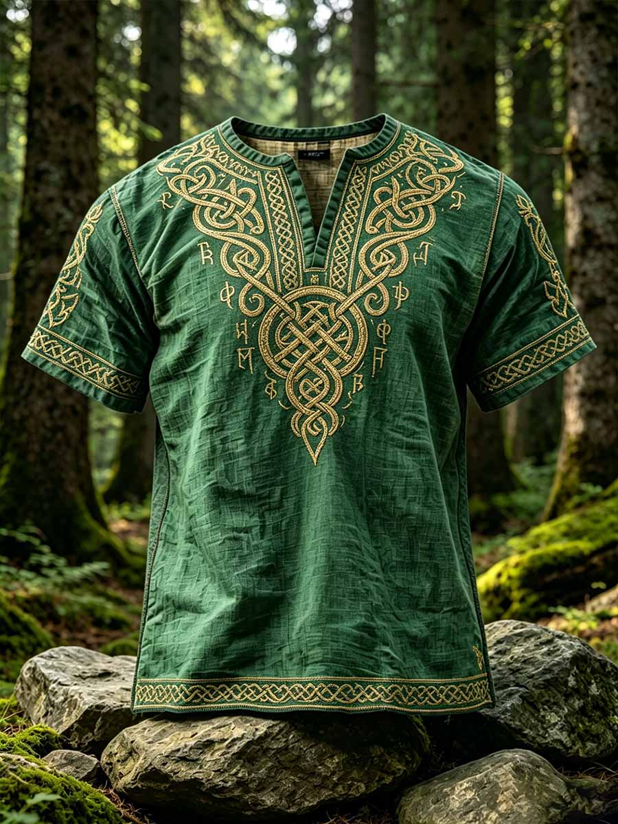 Herrenmode T-Shirt mit Wikinger-Keltischen Knoten-Print