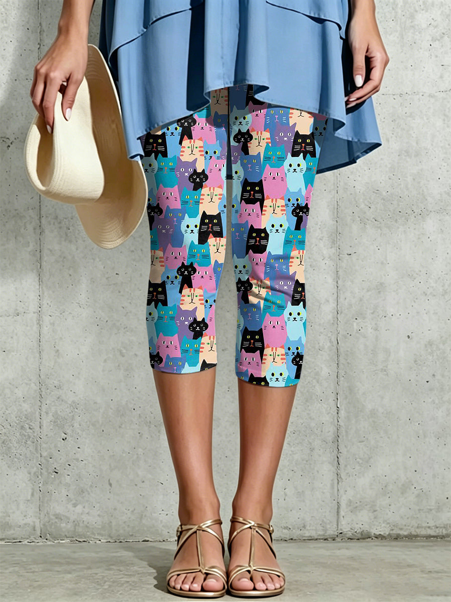 Damen-Leggings mit kunstvollem Tierdruck