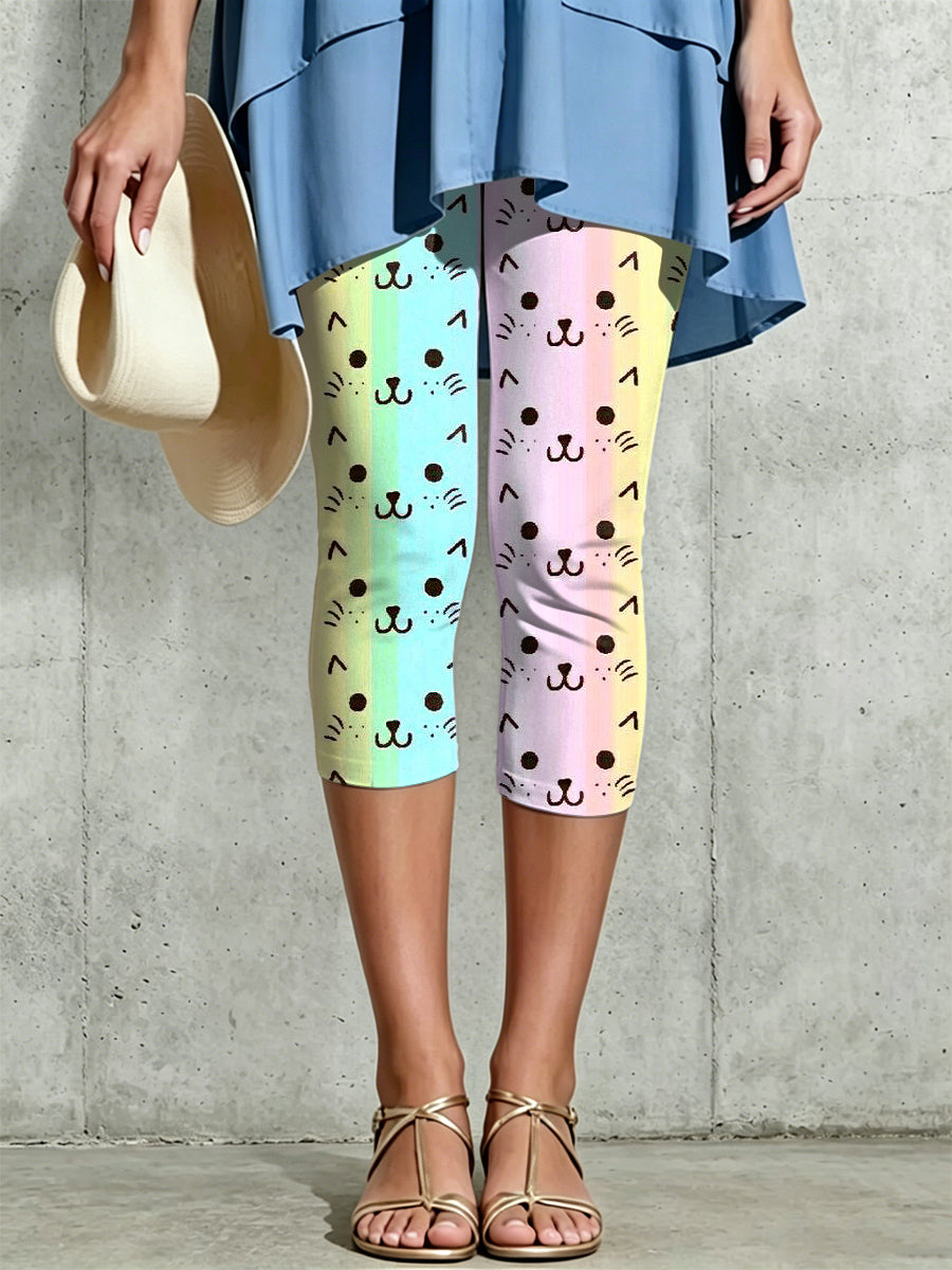 Damen-Leggings mit kunstvollem Tierdruck