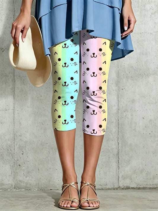 Damen-Leggings mit kunstvollem Tierdruck