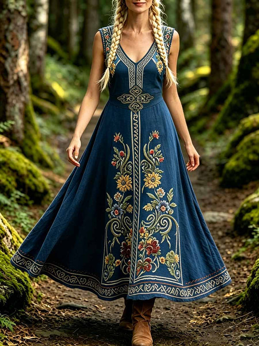 Damenmode Kleid mit Wikinger-Keltischen-Knoten-Print