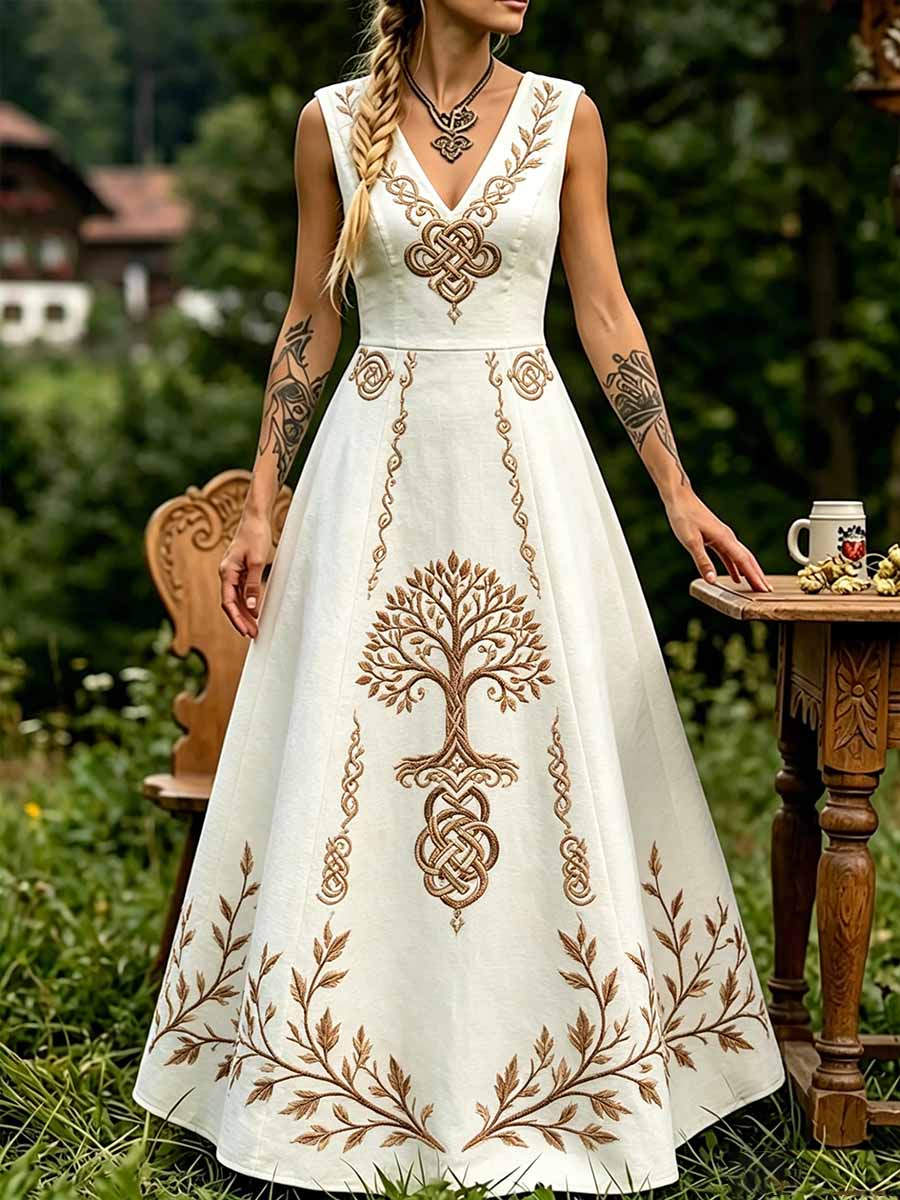 Frauen Viking Celtic Knoten Print Kleid