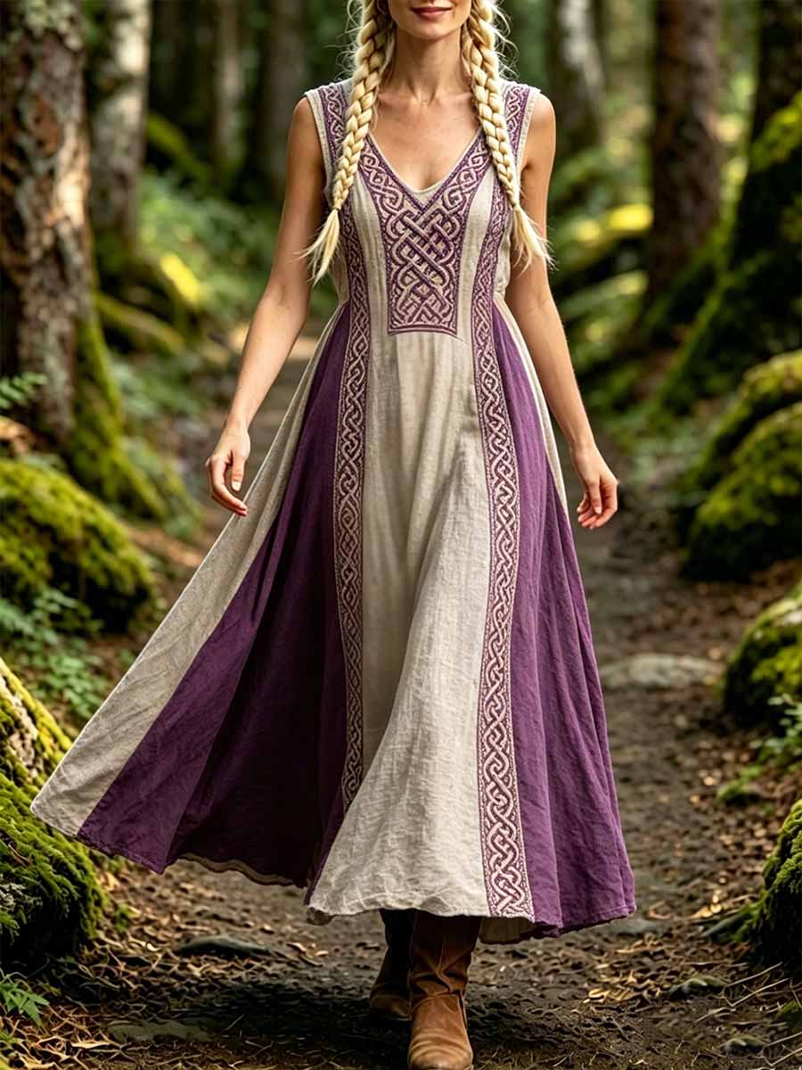 Frauen Mode Keltischer Knoten Viking Kunstdruck Kleid