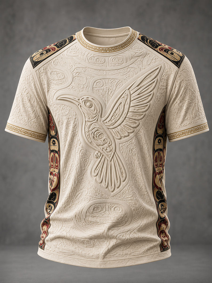Indigenes Kunstdruck-lässiges T-Shirt für Männer