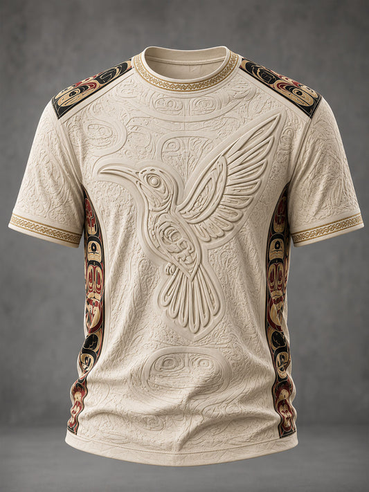 Indigenes Kunstdruck-lässiges T-Shirt für Männer