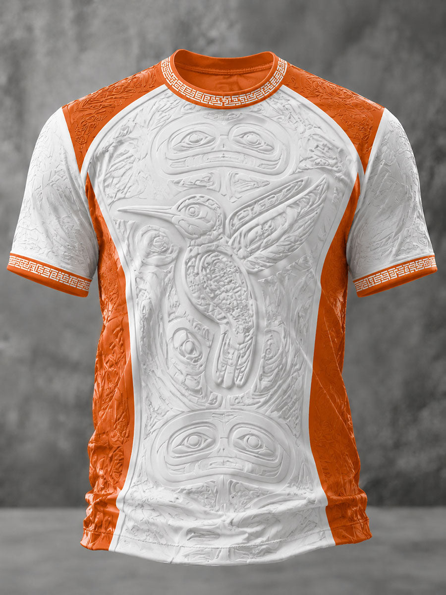 Lässiges T-Shirt für Herren mit indigenem Kunstdruck