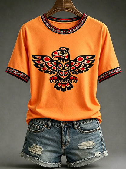 Frauen-Ureinwohner-Kunstdruck-lässiges T-Shirt