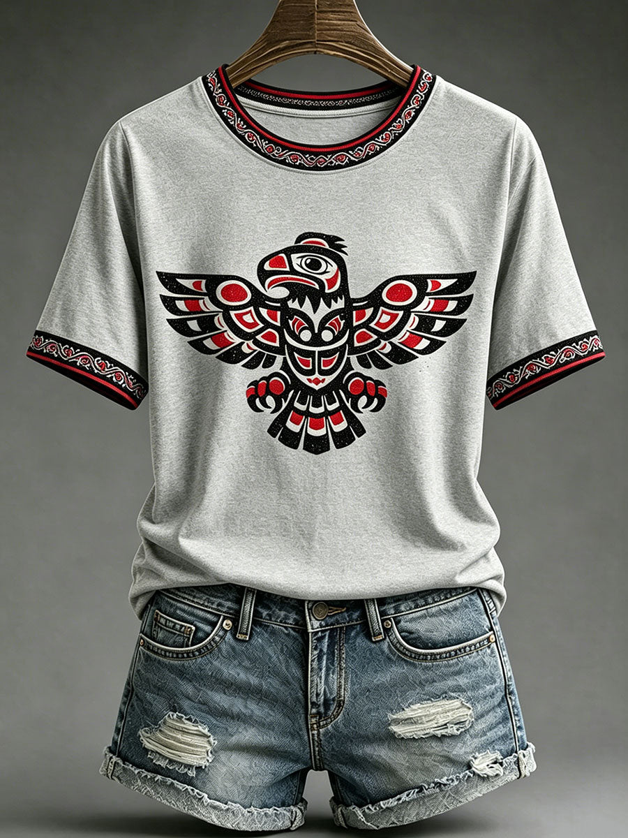 Frauen-Ureinwohner-Kunstdruck-lässiges T-Shirt
