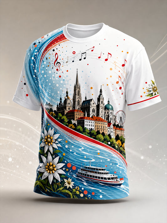 Herren-Kunstdruck-T-Shirt zum Donauinselfest
