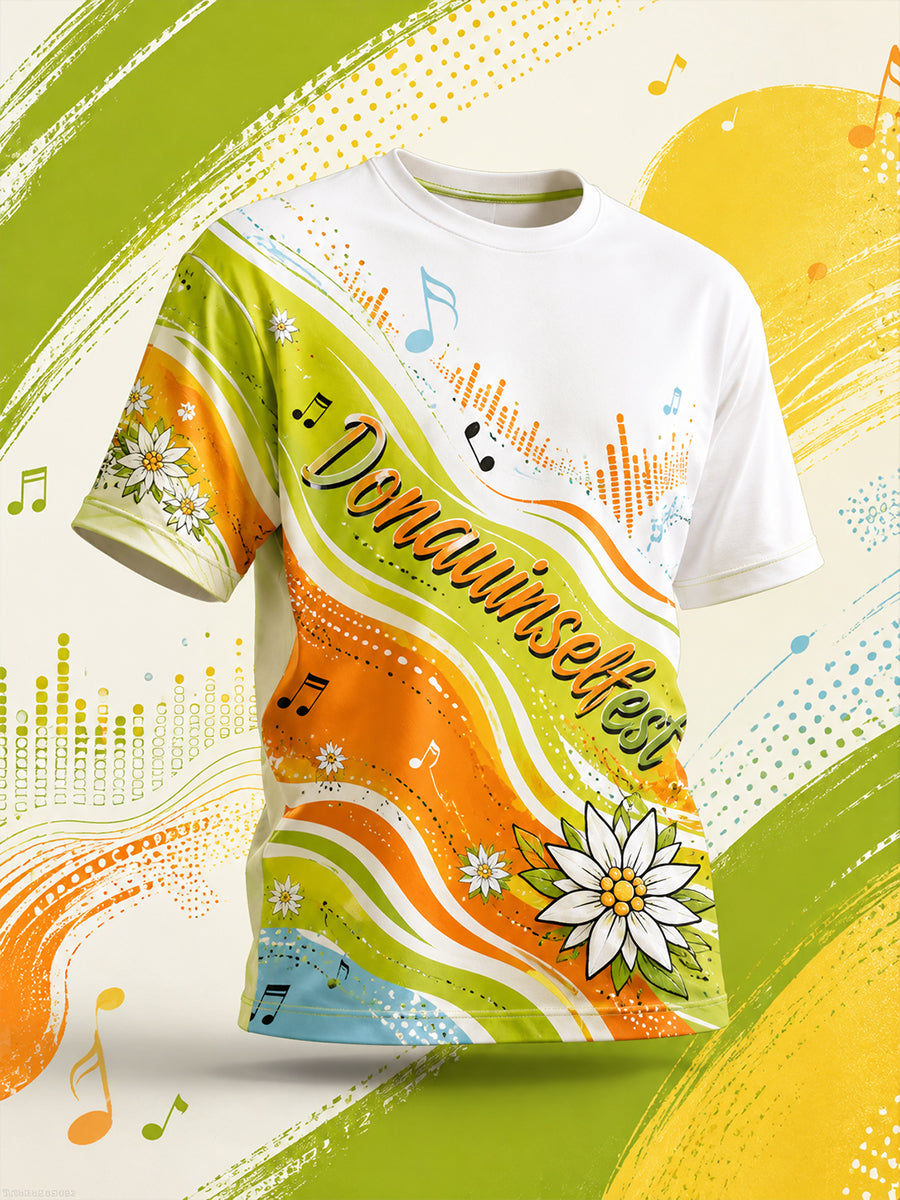 Herren-Kunstdruck-T-Shirt zum Donauinselfest