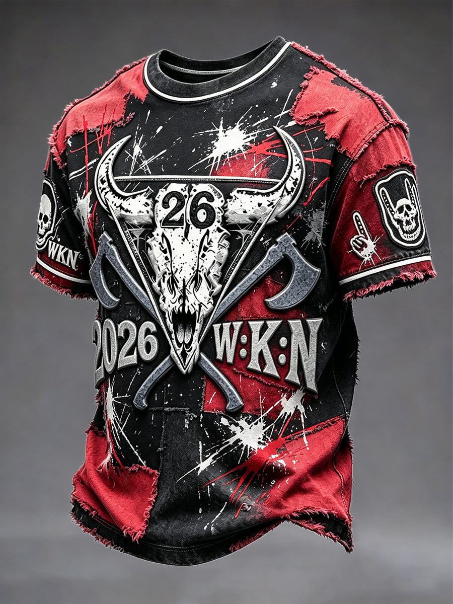 Herren Deutsches Wacken Metal Festival WKN Punk-Style Bedrucktes cooles T-Shirt