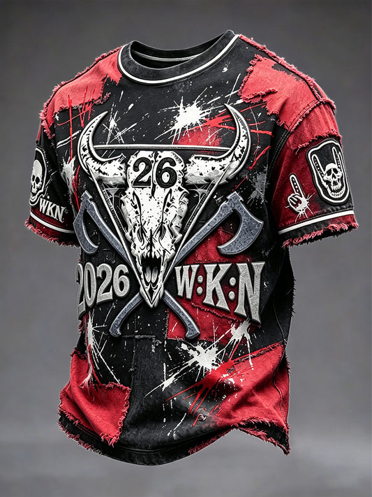 Herren Deutsches Wacken Metal Festival WKN Punk-Style Bedrucktes cooles T-Shirt