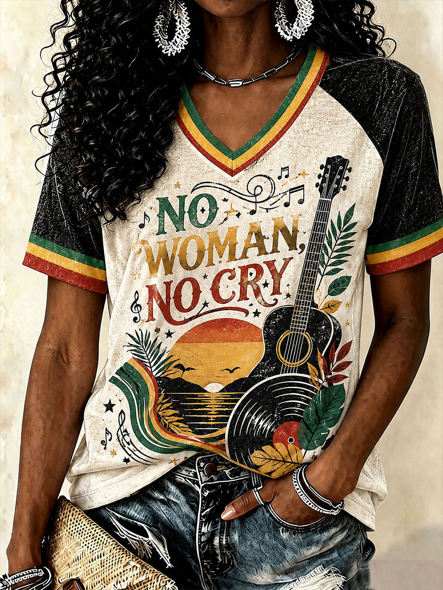 Frauen "Keine Frau, kein Schrei" V-Ausschnitt T-Shirts