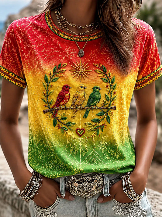 Damen‑Freizeit‑T‑Shirt mit Aufdruck „Every Little Thing Is Gonna Be Alright“