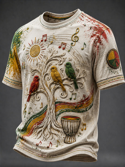 Retro Reggae abstrakte Kunst lässig T-Shirt