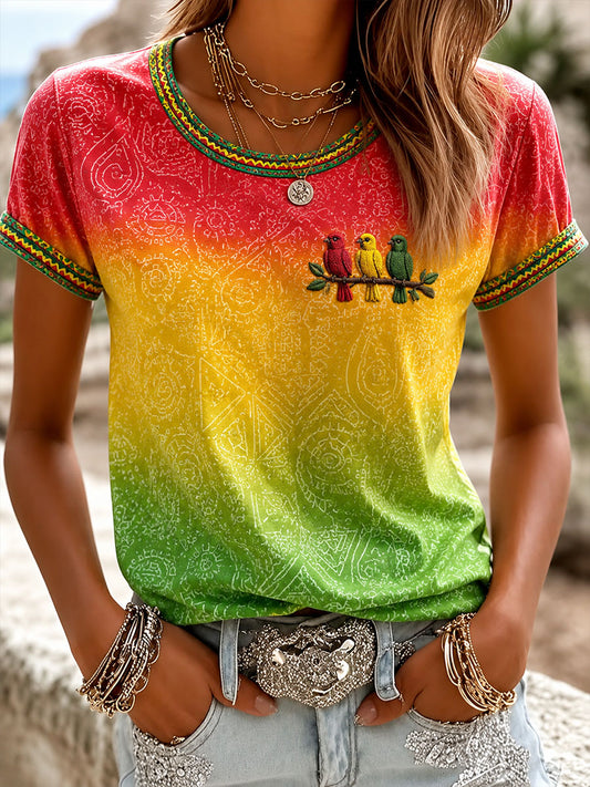 Damen‑Freizeit‑T‑Shirt mit Aufdruck „Every Little Thing Is Gonna Be Alright“