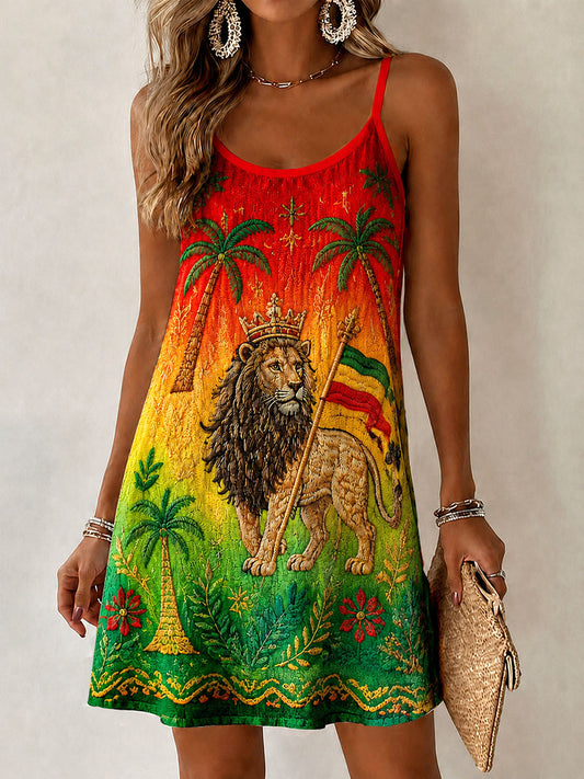 Damen-Reggae-Lässiges bedrucktes Kleid