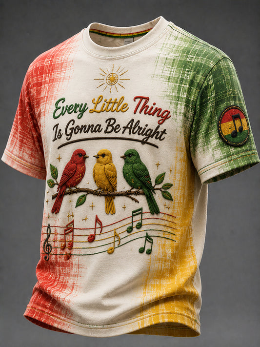 Retro Reggae Abstrakt Karierte Kunst Casual T-Shirt