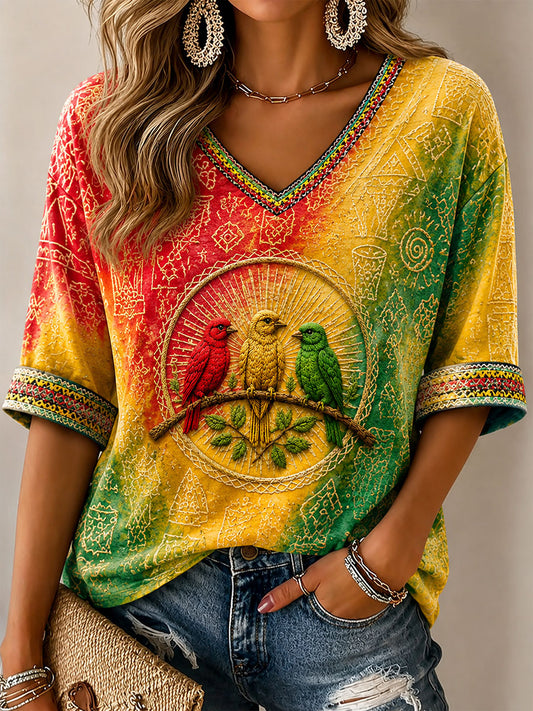 Damen‑Freizeit‑T‑Shirt mit Aufdruck „Every Little Thing Is Gonna Be Alright“