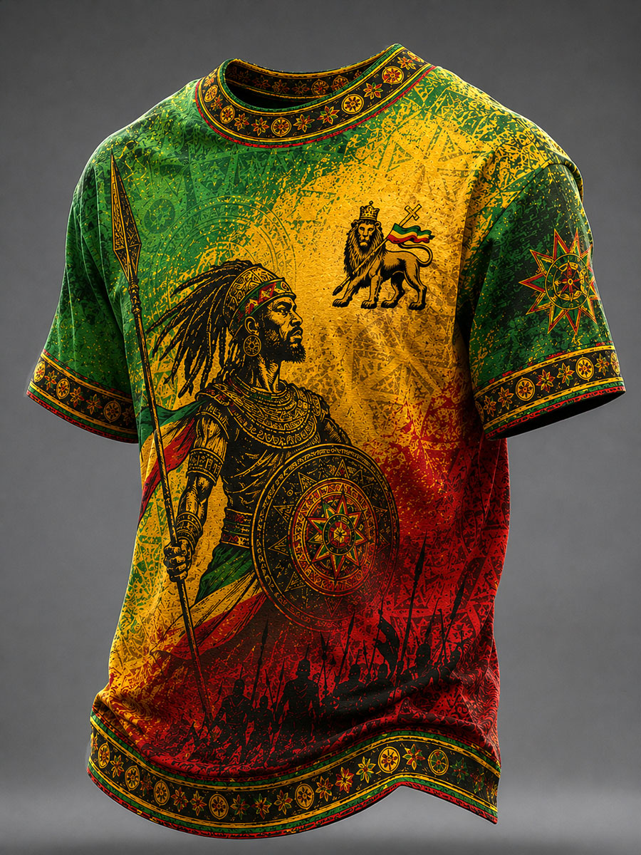Herren Reggae Print Casual T-Shirt