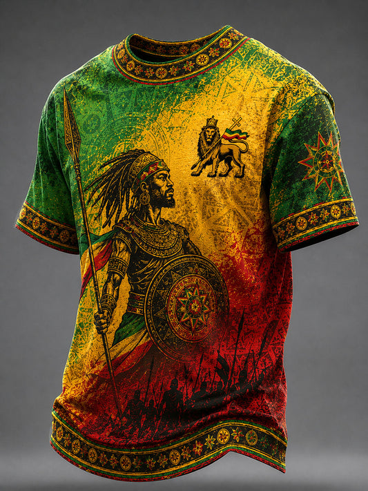 Herren Reggae Print Casual T-Shirt