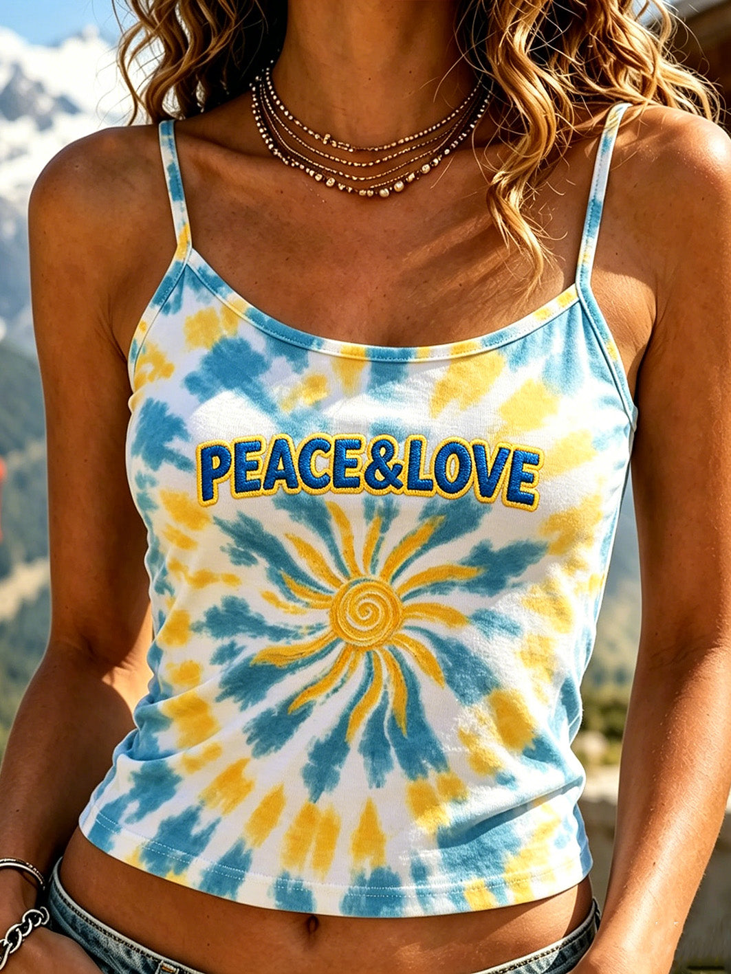 Damen-Hippie-Retro-Kunstfärbe-Freizeitweste