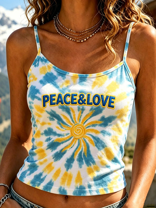 Damen-Hippie-Retro-Kunstfärbe-Freizeitweste