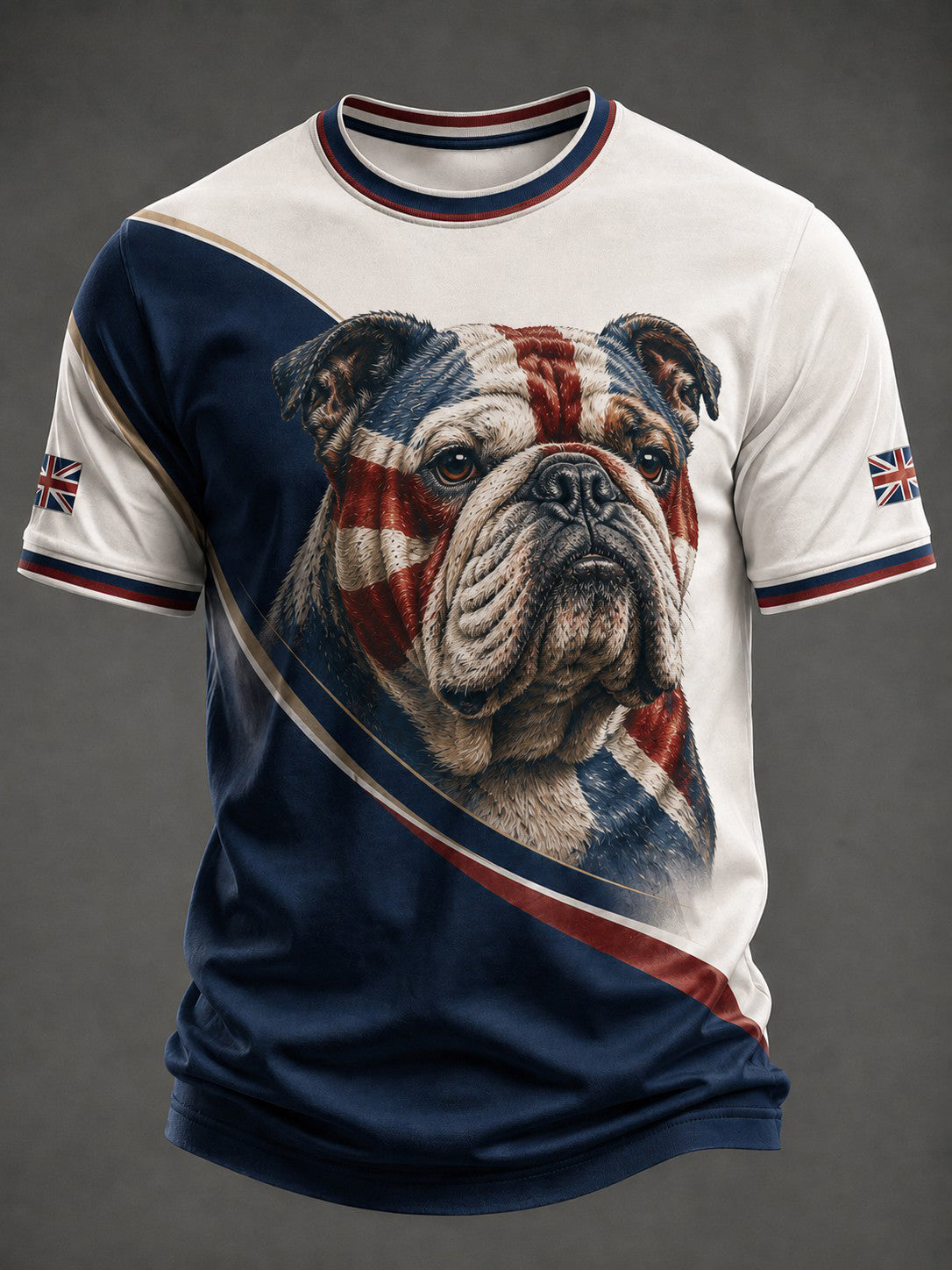 Herren-T-Shirt mit britischer-Bulldogge-Print