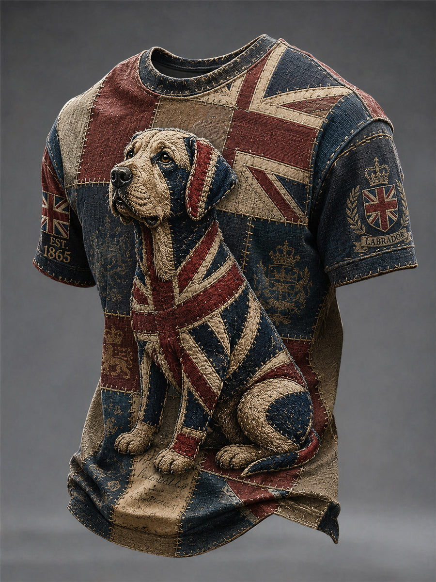 Bedrucktes T-Shirt im britischen Stil für Herren