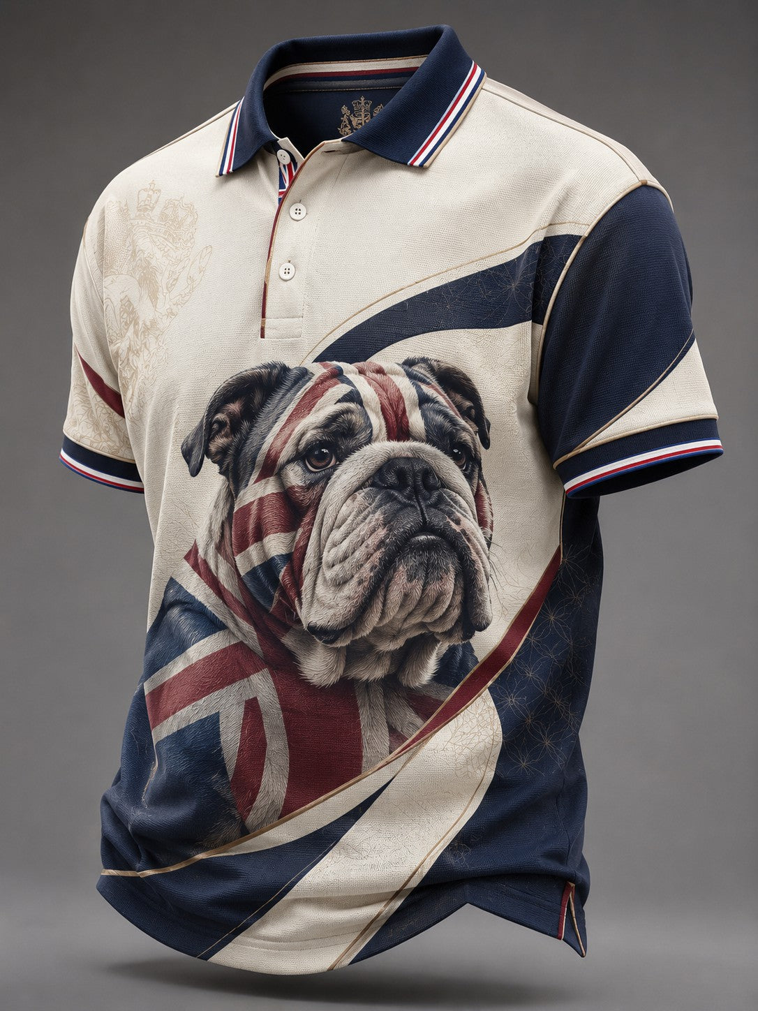 Herrenhemd mit britischer Bulldogge-Print