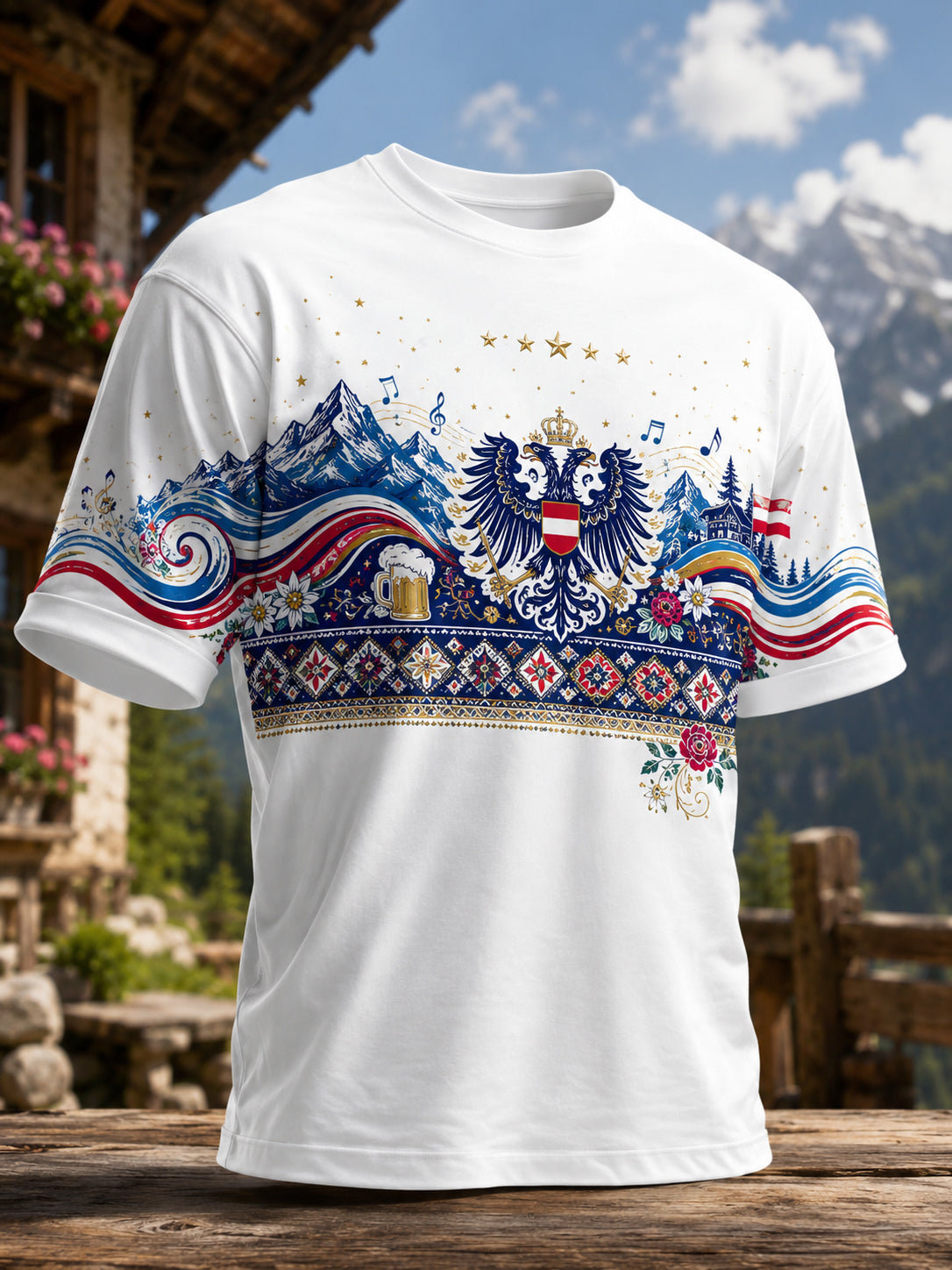 Herren-Kunstdruck-T-Shirt zum Donauinselfest
