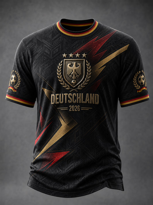 Herren-Deutschland-Fußballfan-T-Shirt mit Grafikdruck