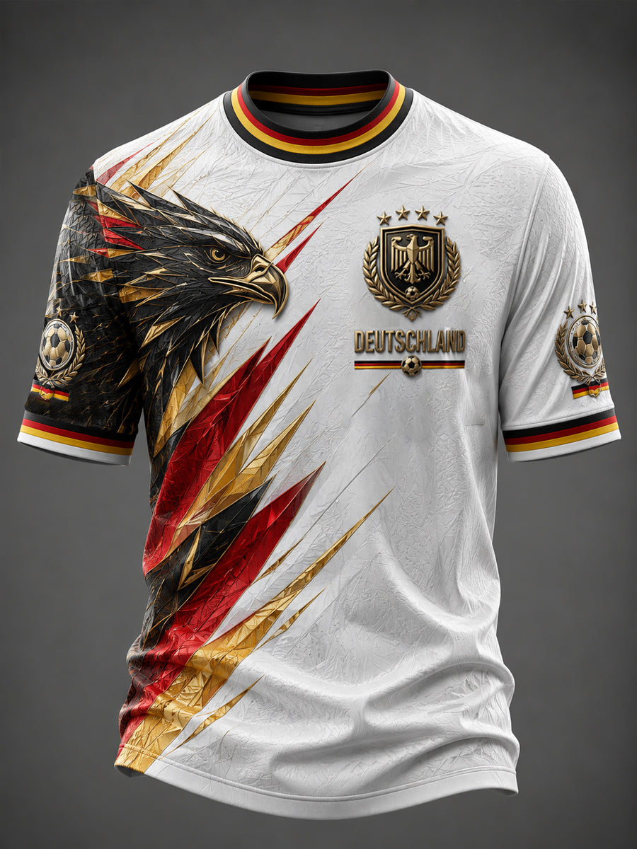 Herren-Deutschland-Fußballfan-T-Shirt mit Grafikdruck