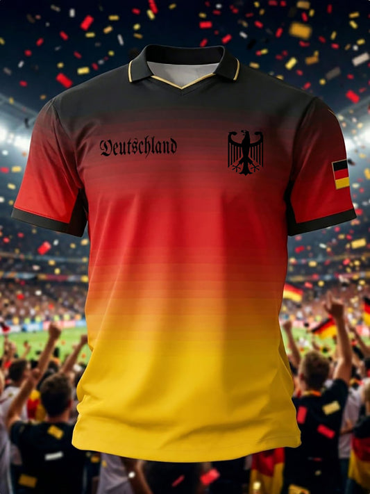 Herren Deutschland Fußball Fan 2026 Print Casual T-Shirt