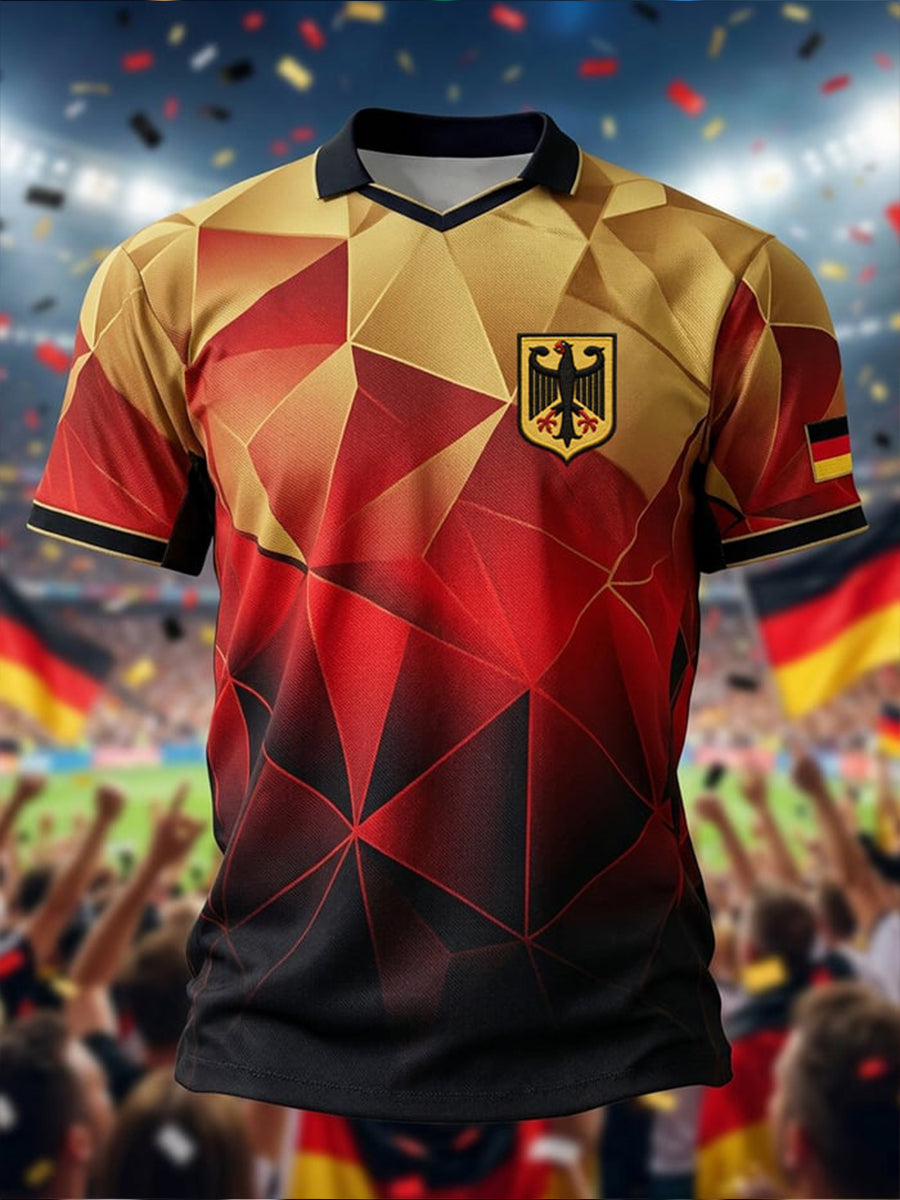 Herren-Fußballfan-T-Shirt mit Deutschland-Print, lässig, 2026