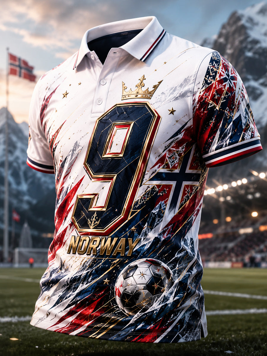 Herren Norwegisches Fußballspiel Jubelelement Kunstdruck Polos hirt