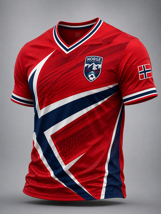 Retro norwegischer Fußballfan Kunstdruck Casual T-Shirt