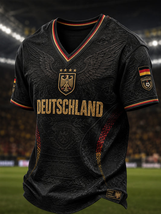 Herren-Fußball-V-Neck-T-Shirt aus Deutschland