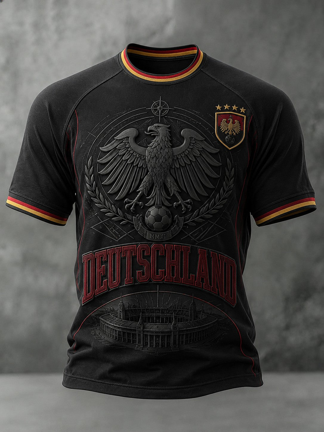 Herren-Fußball-T-Shirt mit Deutschland-Druck