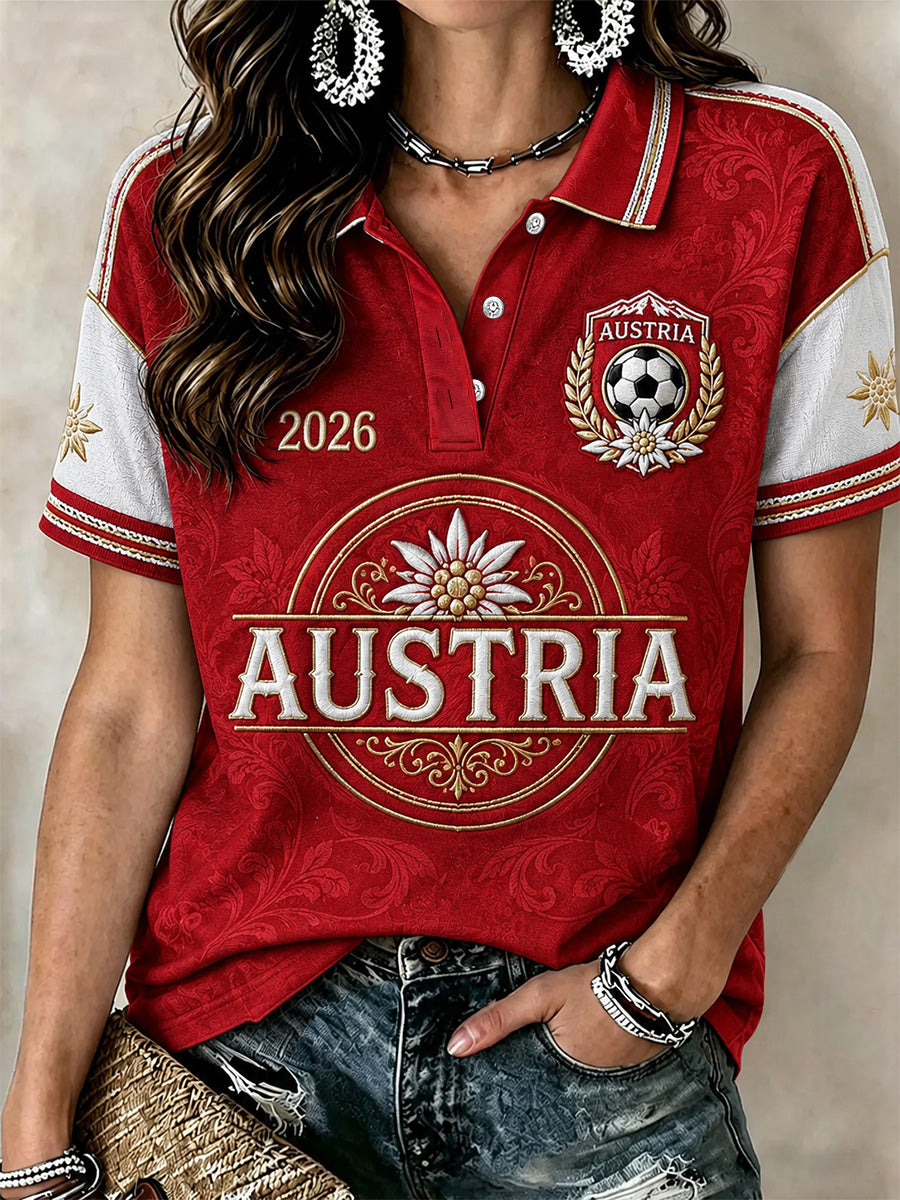 Frauen geschenk für Fußballfans Print Casual Polo