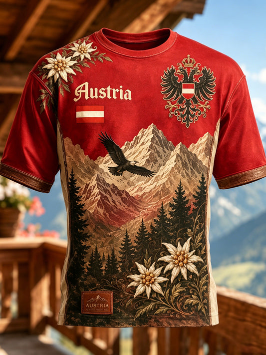 Herren-T-Shirt mit Kunstdruck zum österreichischen Naturthema